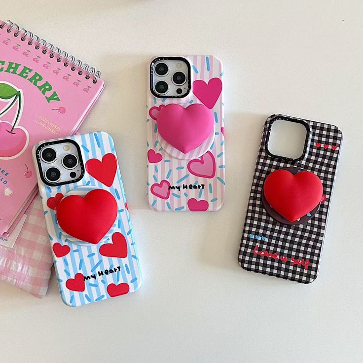 3D Heart Phone Case collection With MagSafe Holder