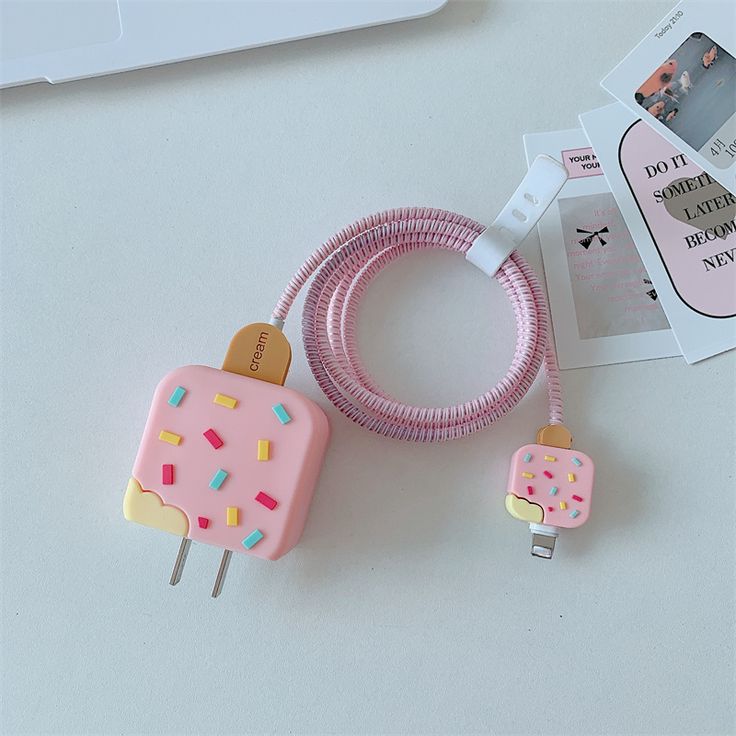 Cute Cartoon Series Fast Charger Protector for iPhone(Ice Cream)