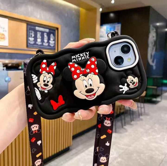 Mickey Minnie Pop Stand With Strap Phone Case