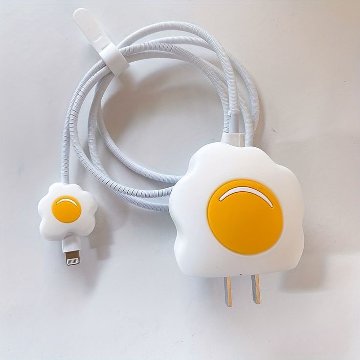 Cute Cartoon Series Fast Charger Protector for iPhone (Egg Yolk)