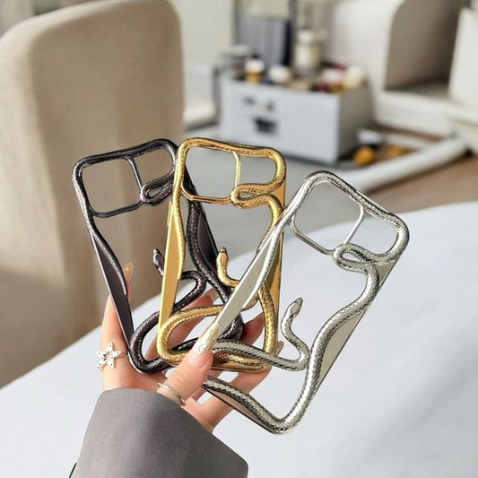 Hollow Snake Plating Phone Case For iPhone