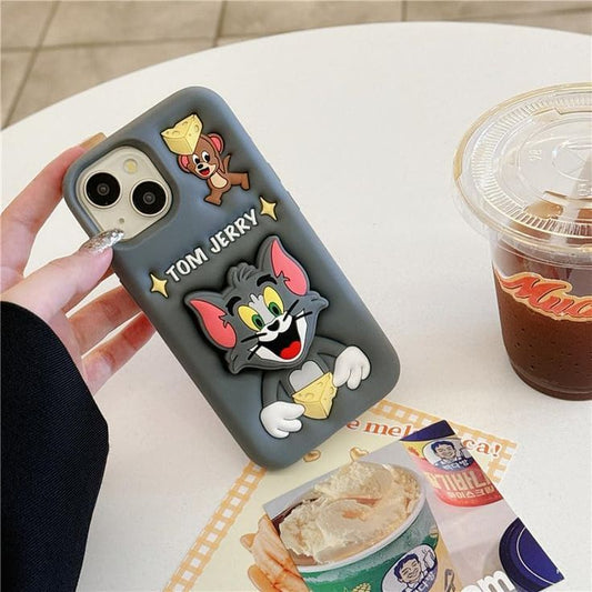 Tom & Jerry Silicone With Pop Stand Phone Case