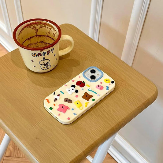 Cute Kawaii Mini Stickers Silicone Phone Case