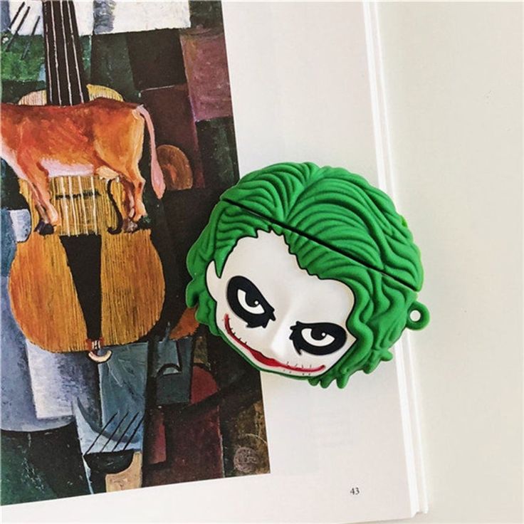 Airpods Case Soft Silicone Cover With Hook Clip For Airpods (Joker Face)
