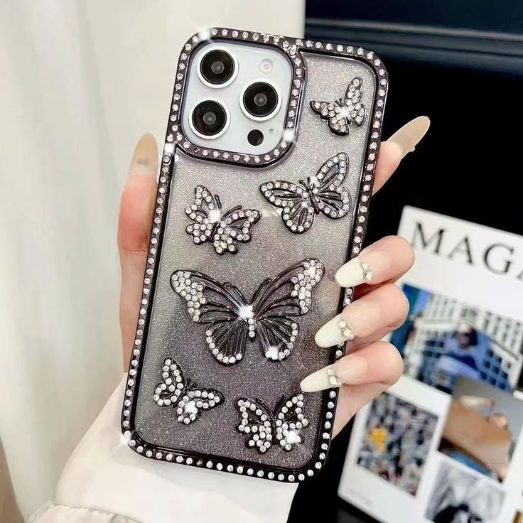 Luxury Shiny Butterfly Electroplating Diamond Case For iPhone