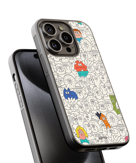 Black doodle Designer Phone Case