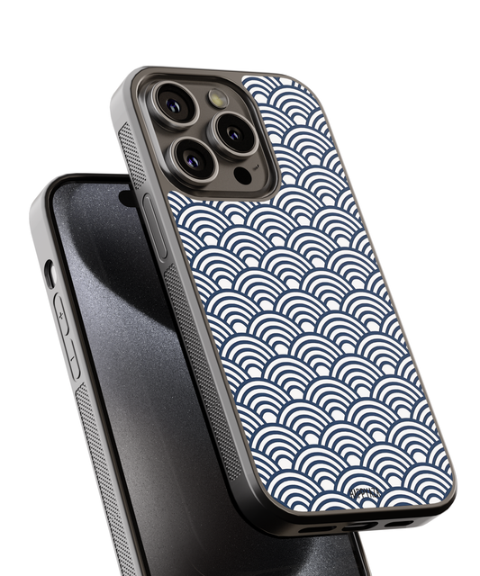 Blue & White Waves Designer Phone Case