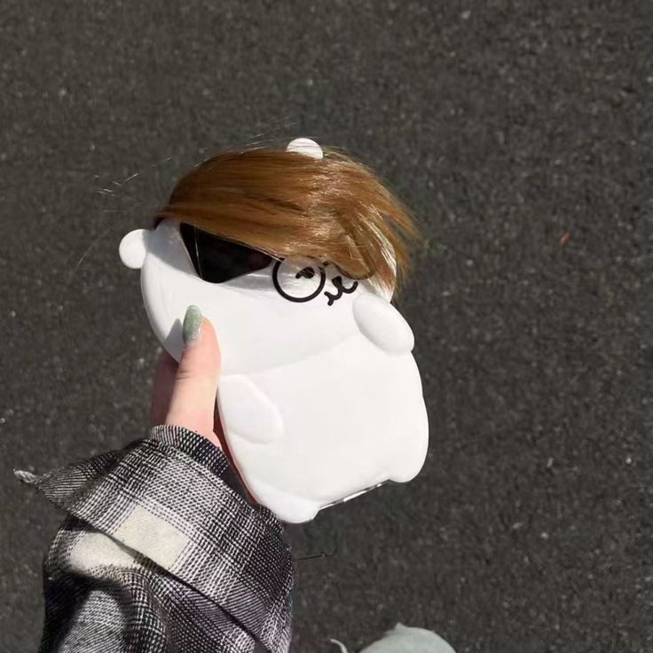 Braided-Hair Cute Cartoon Bear Silicone Phone case