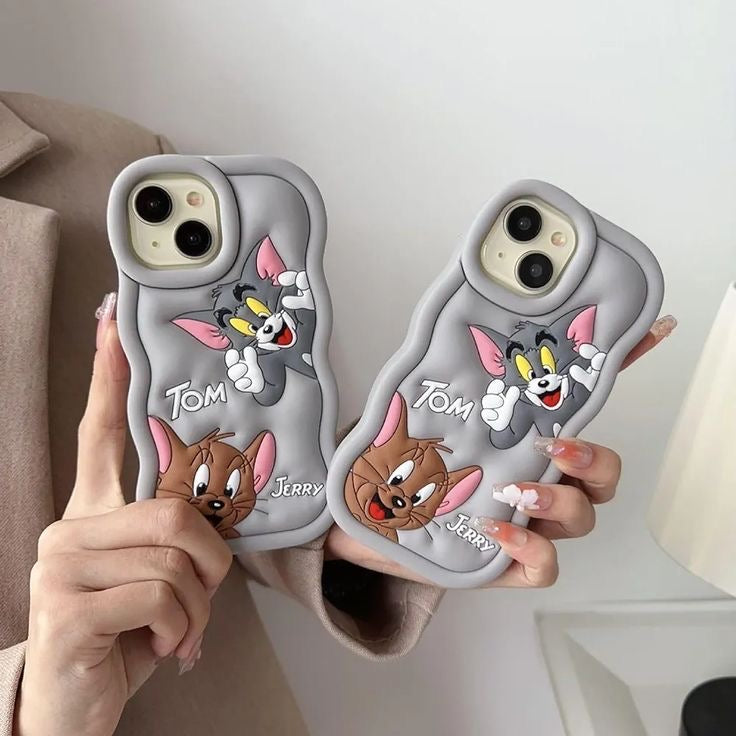 Tom & Jery 3D Cartoon Silicone Phone Case For iPhone