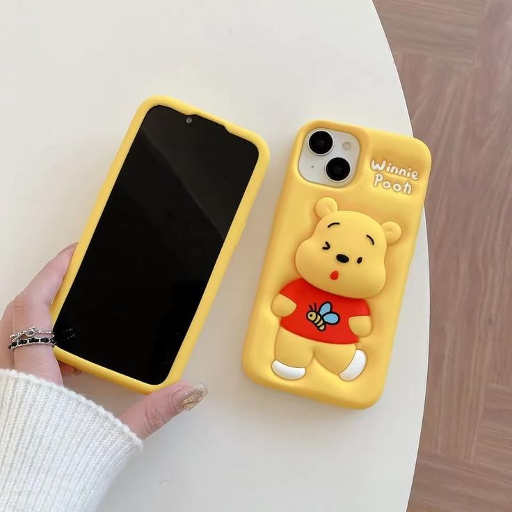 Premium Pooh and Stitch-Pooh Silicone Case For iPhone