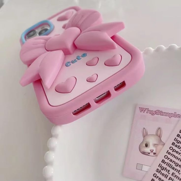 Cute Heart Bow Chic Silicone With Pop Stand Phone Case