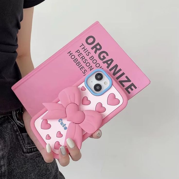Cute Heart Bow Chic Silicone With Pop Stand Phone Case