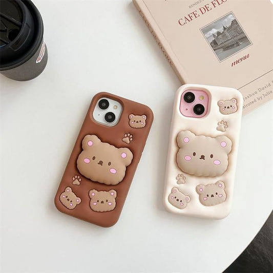 Cozy Bear Silicone With Pop Stand Phone Case