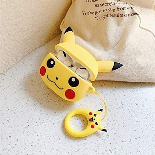 Airpods Case Soft Silicone Cover With Hook Clip For Airpods (Pikachu )