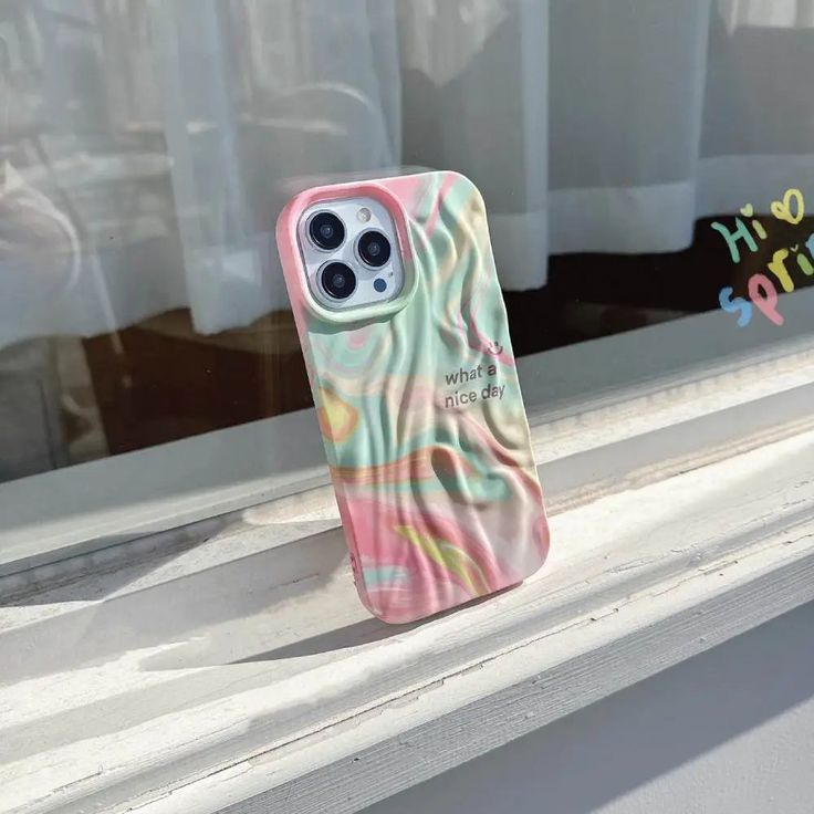 Multi Color Wavy Texture  For iPhone Case