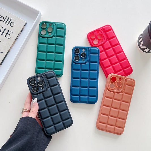 Soft Puffer & Camera Protection Silicone Phone Case For  iPhone