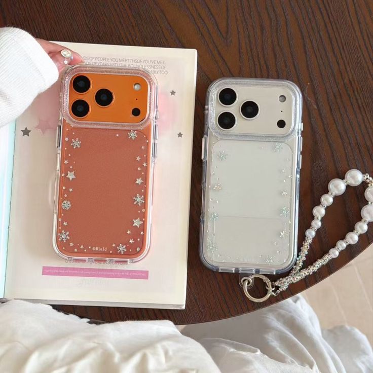 Elegance Snowdrop Phone Case With Pearl Charm Strap