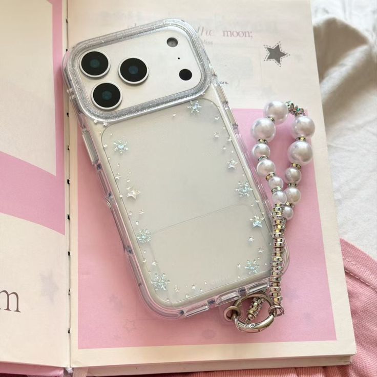 Elegance Snowdrop Phone Case With Pearl Charm Strap