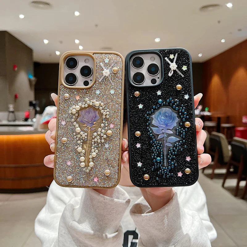 Colorful Rose Bling Studded Diamond Phone Case