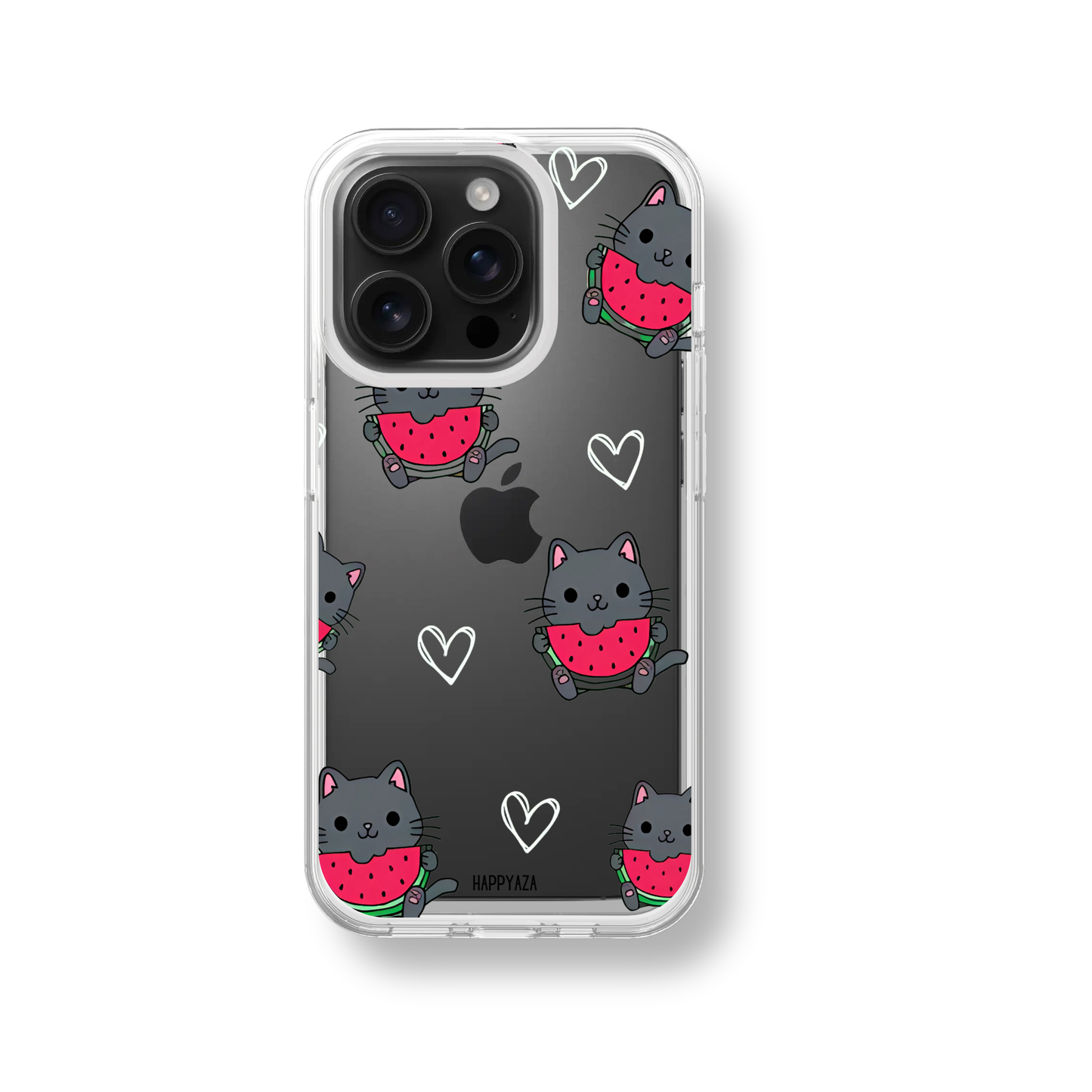 Cat With Watermelon Illustrations Soft Silicone Phone Case
