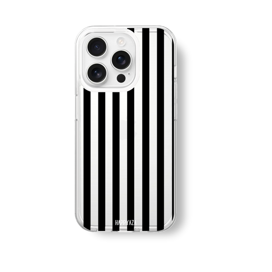 Vertical Black And White Striped soft Silicone Phone Case