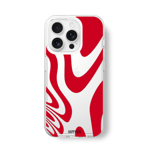 Red Beige Layered Lines  soft Silicone Phone Case
