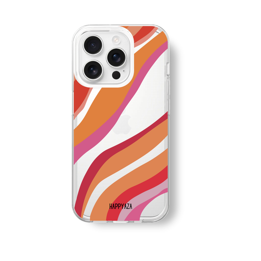 Orange Abstract Lines Soft Silicone Phone Case