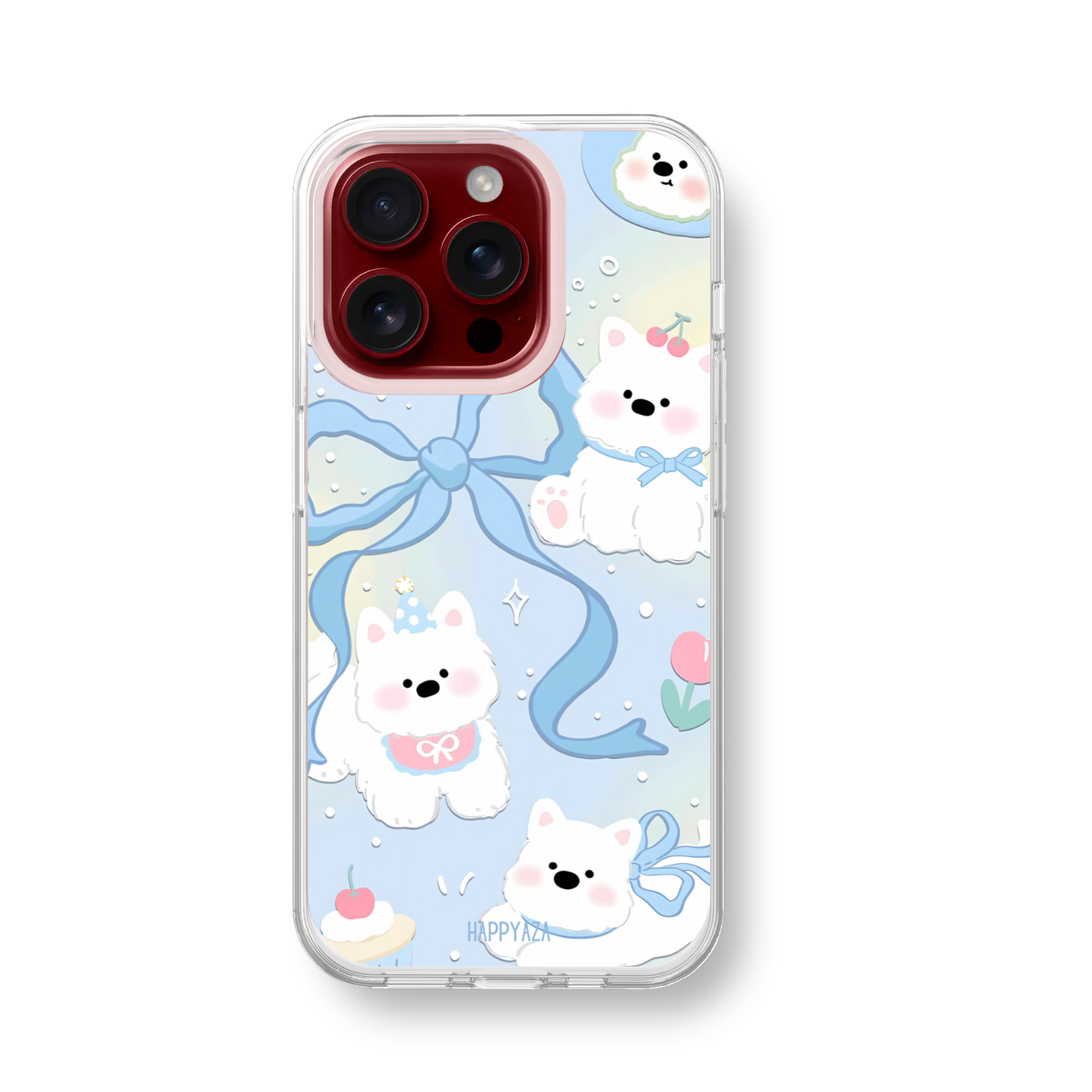 Fluffy Puppy Bow Soft Silicone Case