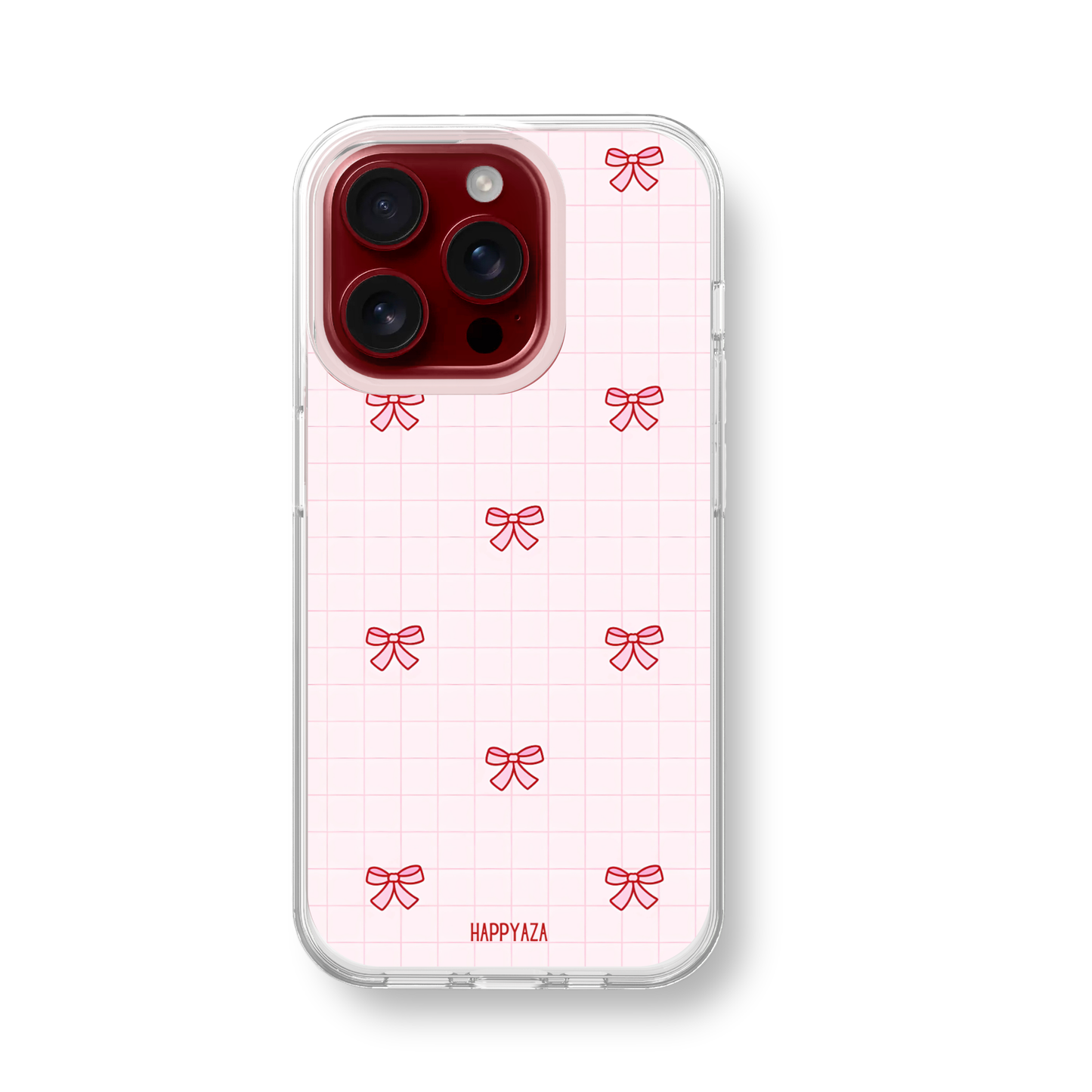 Pink Bow Grid Soft Silicone Case
