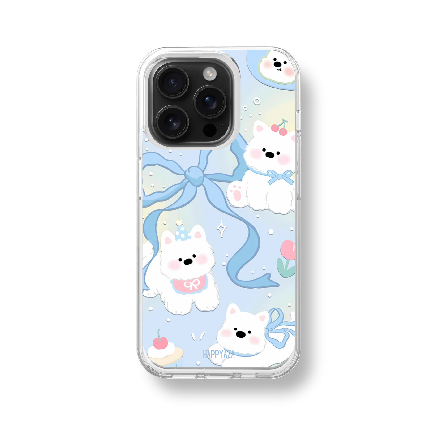 Fluffy Puppy Bow Soft Silicone Case