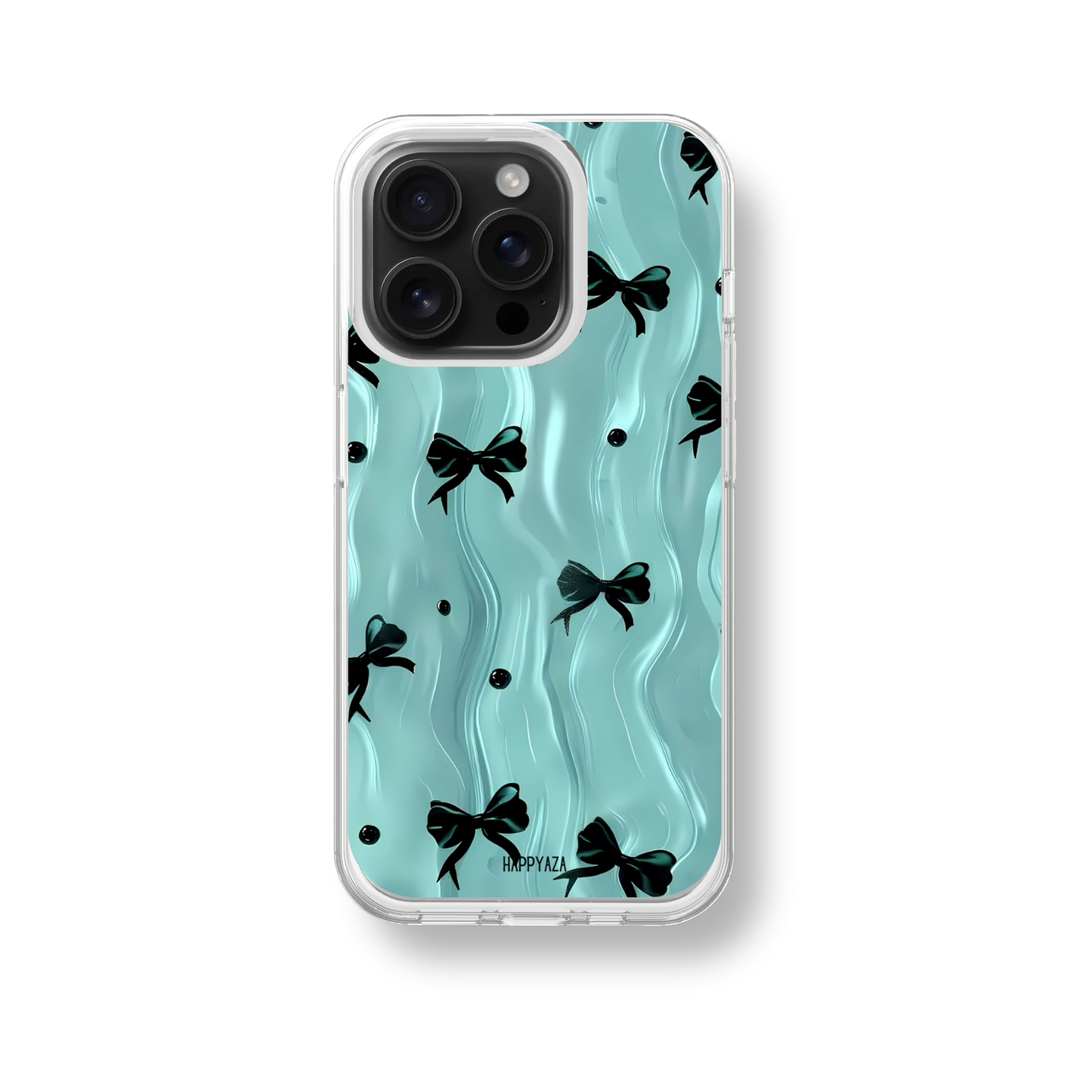 Aqua Noir Bow Soft Silicone Case