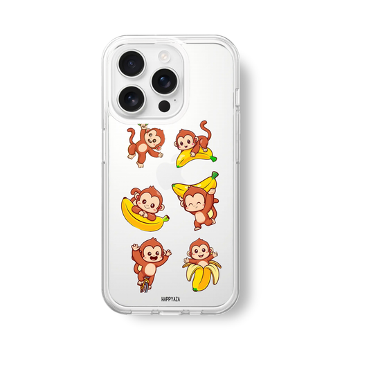 Kawaii cute monkeys Soft Silicone Phone Case