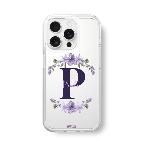 Floral Alphabet Name Letter Silicone Phone Case