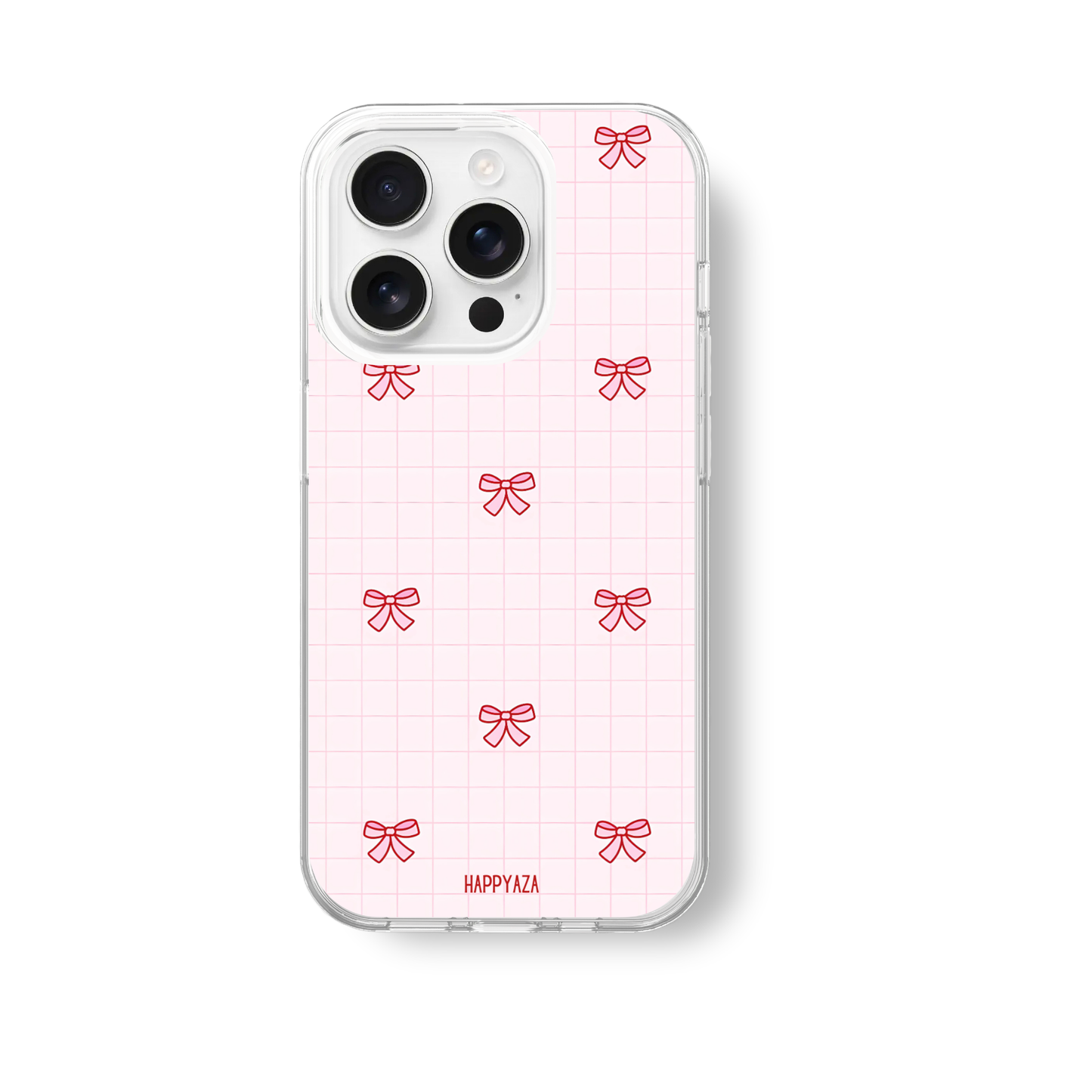 Pink Bow Grid Soft Silicone Case