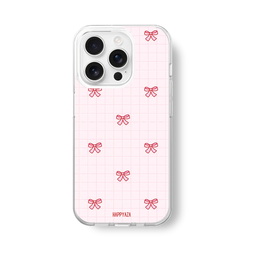 Pink Bow Grid Soft Silicone Case