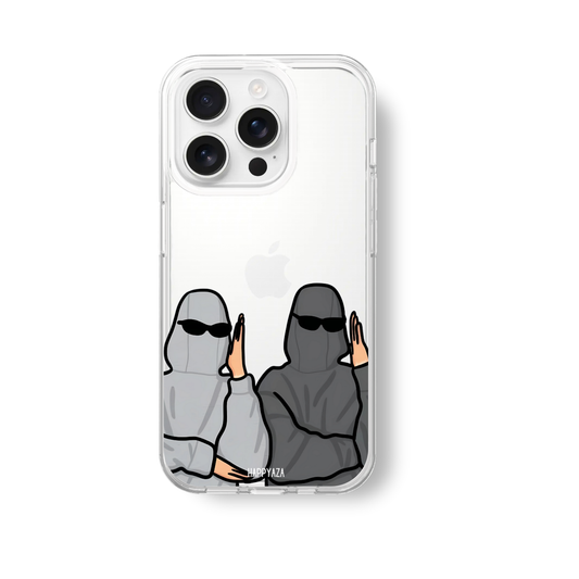 Two people in hooded clothing Silicone Phone Case