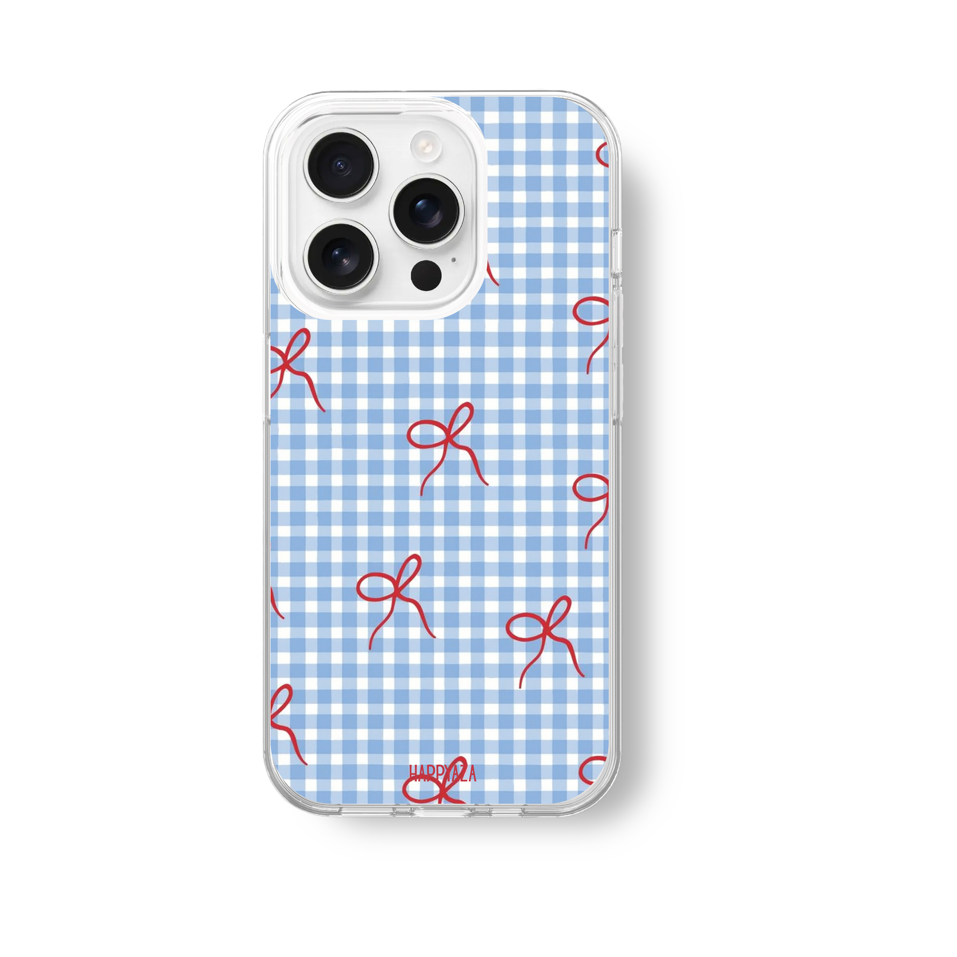 Sweet Check Bow Soft Silicone Case – Happyaza - Main Image