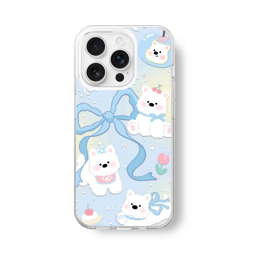 Fluffy Puppy Bow Soft Silicone Case