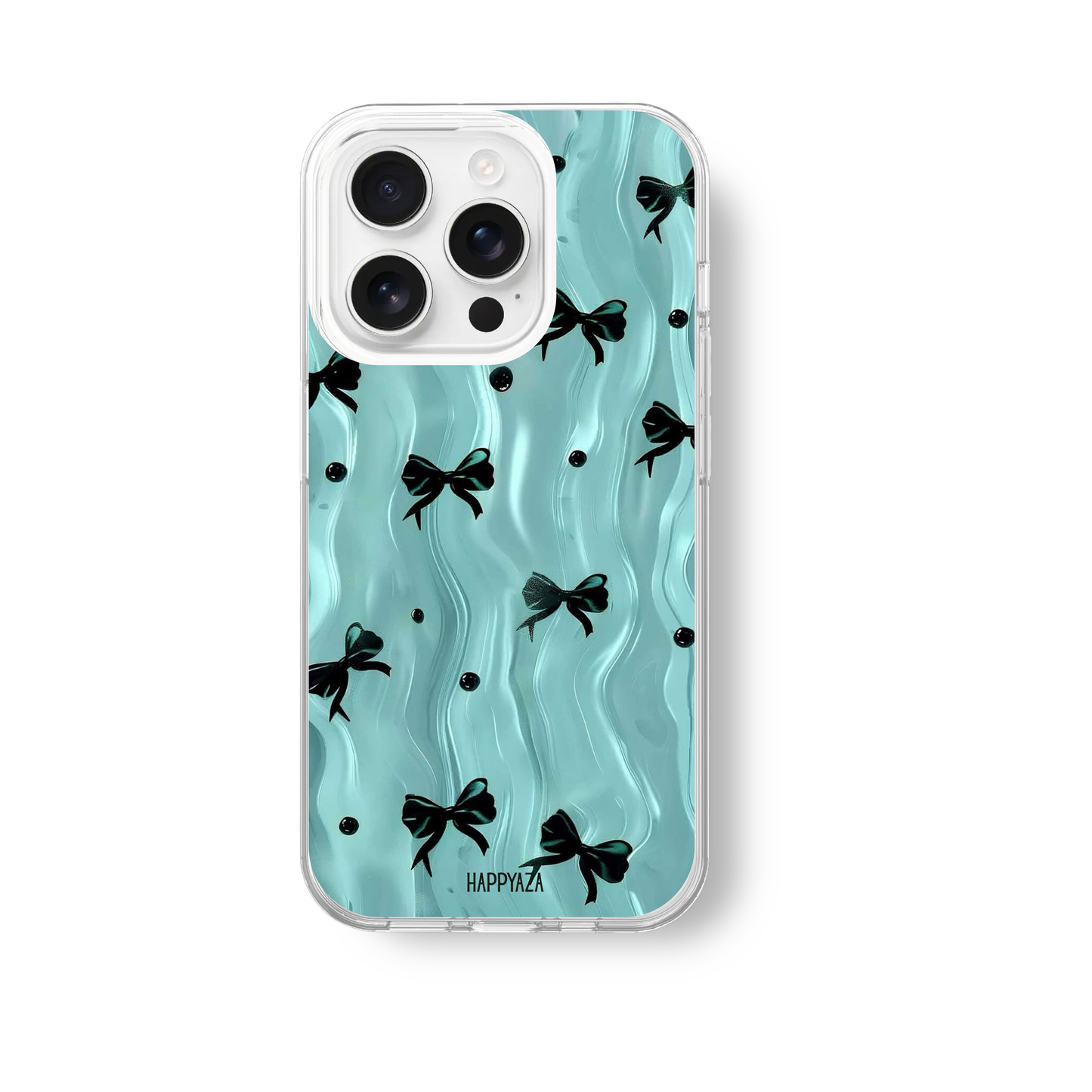 Aqua Noir Bow Soft Silicone Case