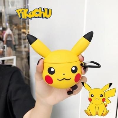 Airpods Case Soft Silicone Cover With Hook Clip For Airpods (Pikachu )