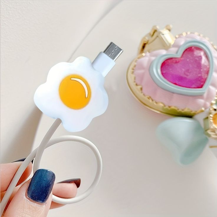 Cute Cartoon Series Fast Charger Protector for iPhone (Egg Yolk)