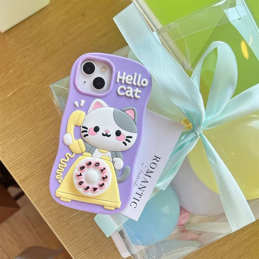 Cute Cat Meowline Retro Phone Case