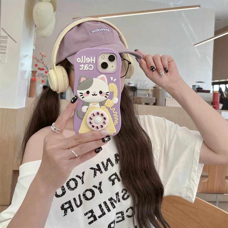 Cute Cat Meowline Retro Phone Case