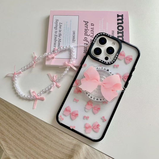 Tiny Bow Knot Phone Case With MagSafe Holder + charm