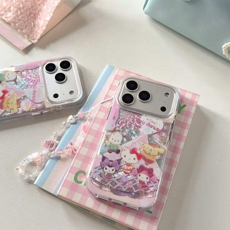Cute Kawaii Cartoon Phone Case With Charm Strap