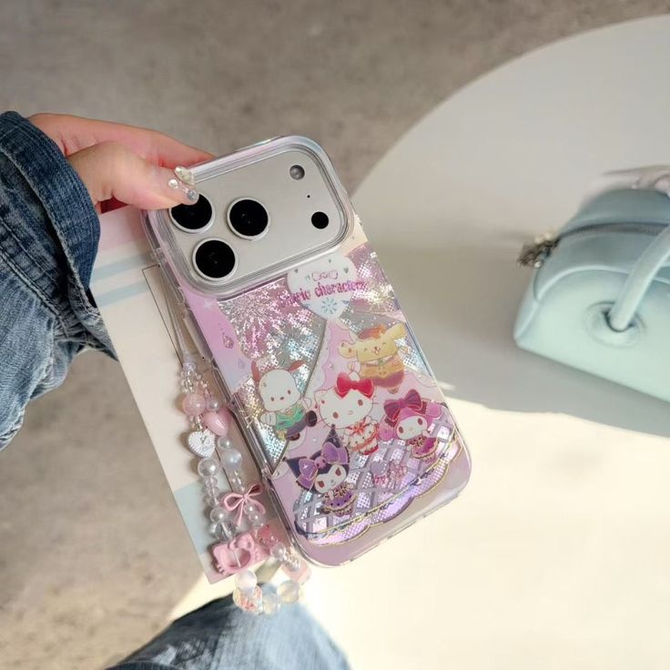 Cute Kawaii Cartoon Phone Case With Charm Strap