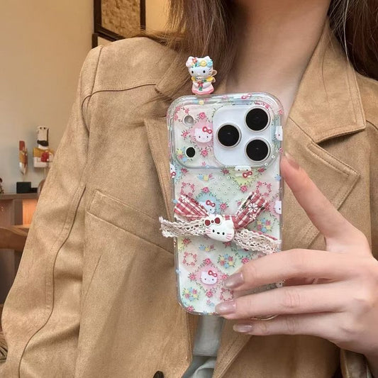 Blossom Kitty Phone Case With 3D Bow & Kitty Design
