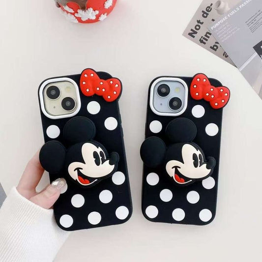 Mini Mickey Silicone With Pop Stand Phone Case