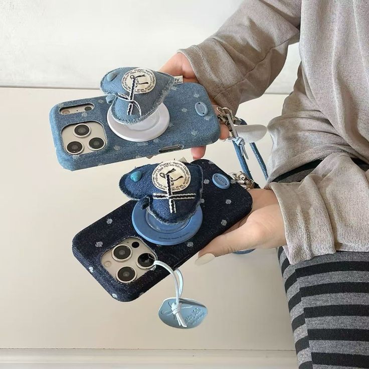 HeartPatch Denim With Charm & MagSafe Holder For Phone Case