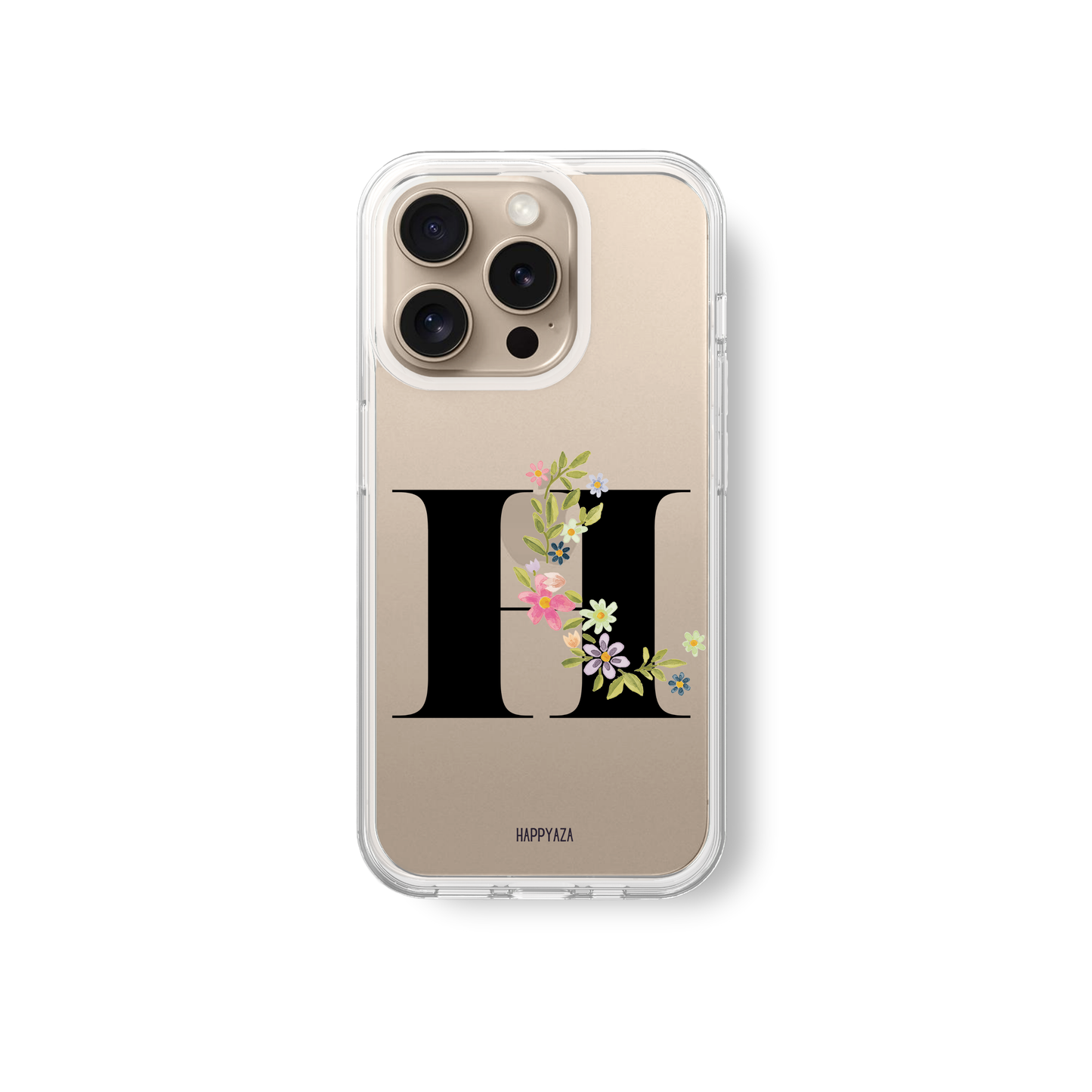 Floral Alphabet Font Soft Silicone Phone Case